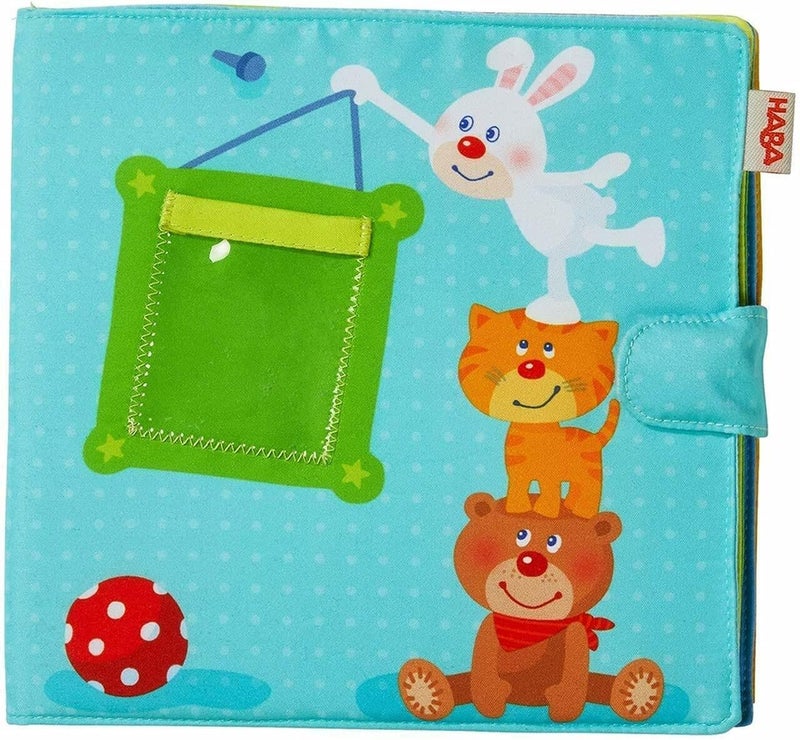 HABA My First Photo Album - Soft Fabric Baby Book, Baby Album Fits (8) 4"x6" Photos, Sensory Toys for Babies, Baby Books 12-18 Months & Up - Image 1