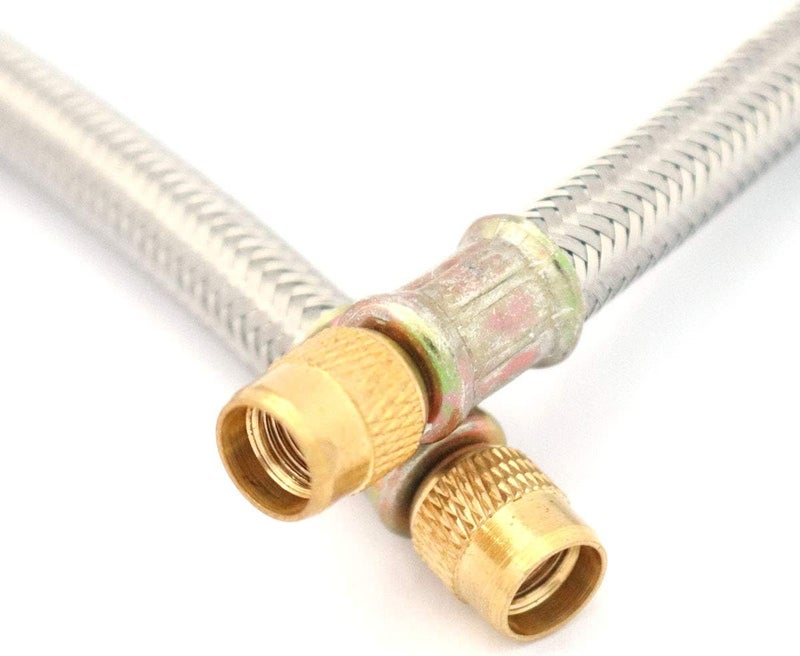 FainWan 2PCS 6" Flexible Tyre Valve Stem Extension Adaptors - Stainless Steel Dual Tire Extenders for Vehicles - Image 2
