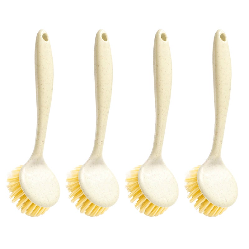 Dish Scrubber Brush with Long Handle for Kitchen Cleaning and Pan Scrubbing - Image 1