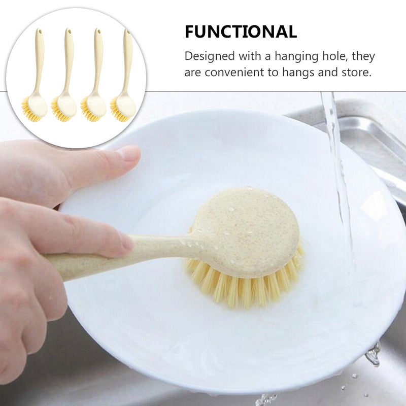 Dish Scrubber Brush with Long Handle for Kitchen Cleaning and Pan Scrubbing - Image 5