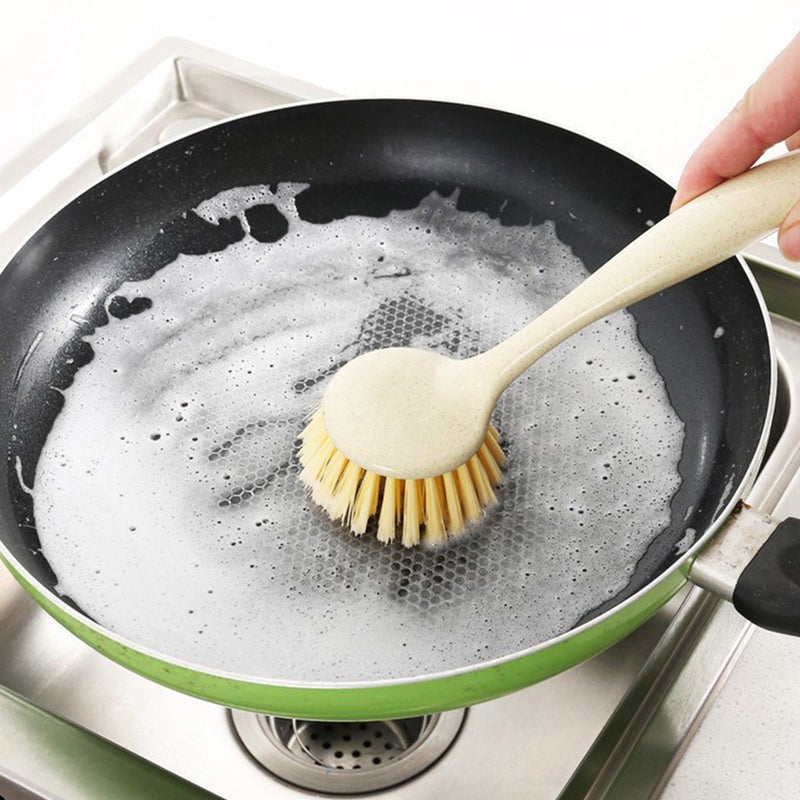 Dish Scrubber Brush with Long Handle for Kitchen Cleaning and Pan Scrubbing - Image 4