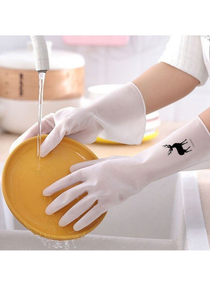 Kitchen Cleaning Gloves - White - Image 3