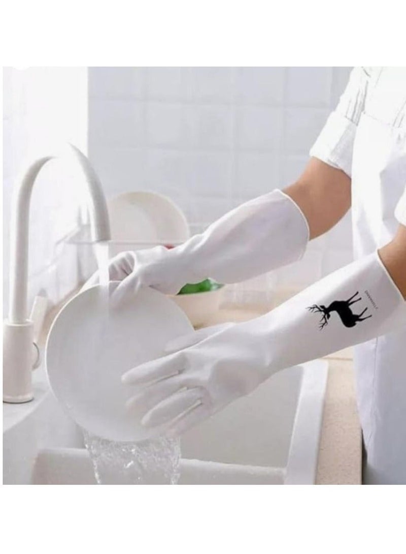 Kitchen Cleaning Gloves - White - Image 1