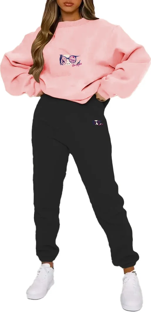DogFish Tracksuit Oversize Bon Voyage Printed Tracksuit Pink