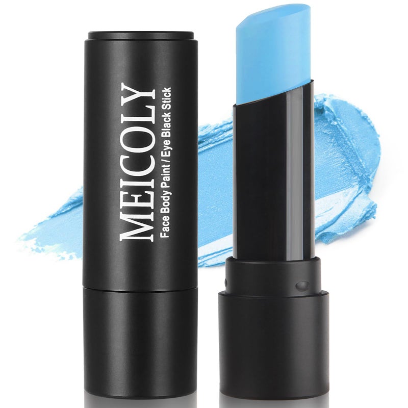 MEICOLY Light Blue Eye Black Stick,Waterproof Baseball Softball Football Lacrosse Stick,Pale Blue Face Body Paint Stick for Halloween SFX Cosplay Corpse Bride Avatar Sally Makeup - Image 1