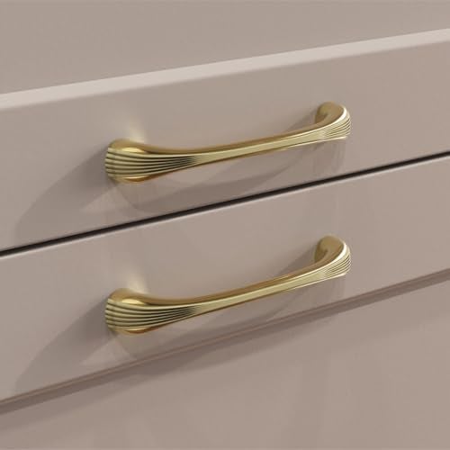 LAPO 4 Inch Kitchen Cabinet Handles Set, Drawer and Cupboard Pull Handles for Furniture, Easy Fit Design, DIY Installation, Hole to Hole Size 10 cm, Strong Build Quality (Antique Gold, Pack of 6) - Image 1