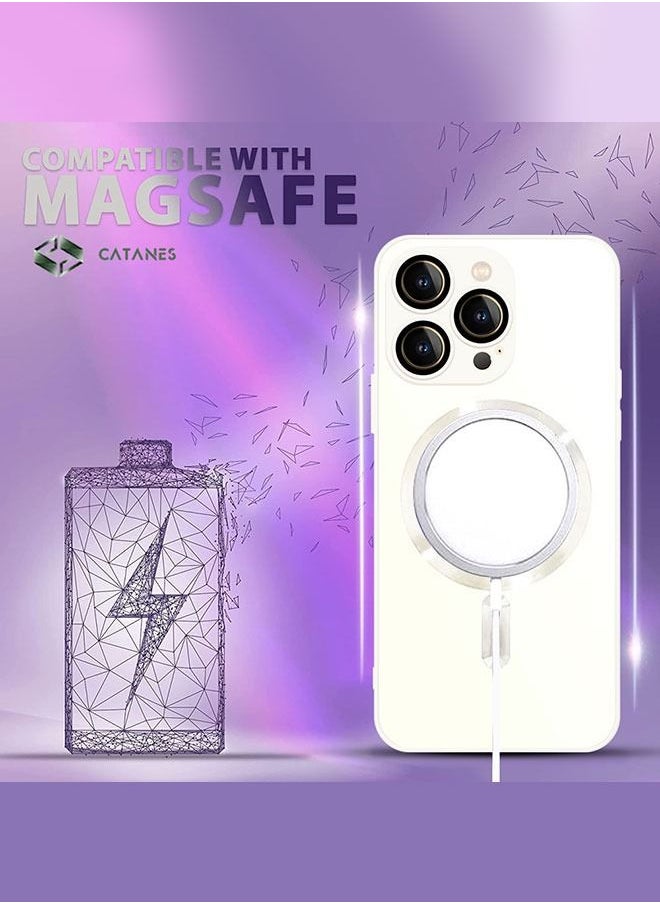 CATANES - iphone 14 Pro Max Case and Cover With MagSafe Built-in High-Grade TPU Material White - Image 1