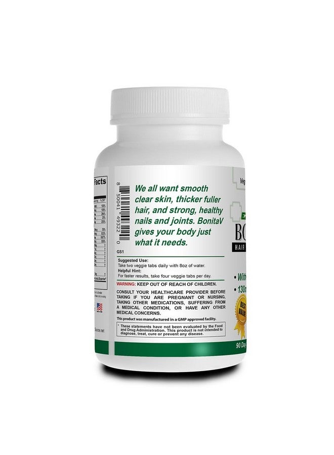 Essential Source Bonita V Vegan Hair Nails and Skin Vitamins for Women - 20 Active Ingredients Including Biotin - Stronger Nails, Healthy Skin, Hair Growth - 180 EZ-TAB Veggie Tablets - Image 3