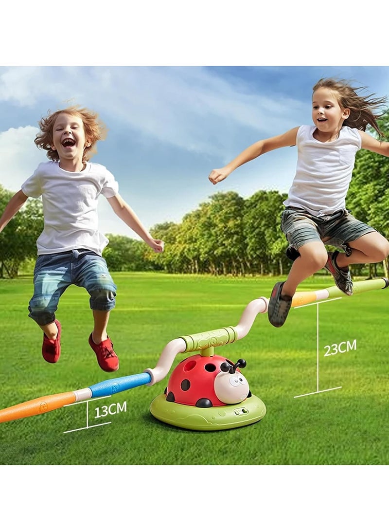 GTSOL 3-in-1 Musical Jump Game, Toss Ring Game, and Rocket Launcher Toy for Kids – Outdoor and Indoor Fun, Remote Control Speed Adjustment, Safe and Durable Ladybird-Themed Gift for Boys and Girls Ages 3-12 - Image 5