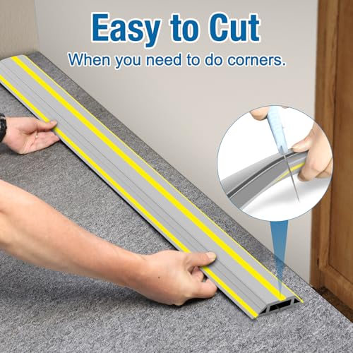 Eapele Floor Cable Cover Protector,Heavy Duty PVC Duct Easy to Unroll,Prevent Cable Trips and Protect Wires,Perfect for Home Office or Outdoor (Gray - 10ft) - Image 5