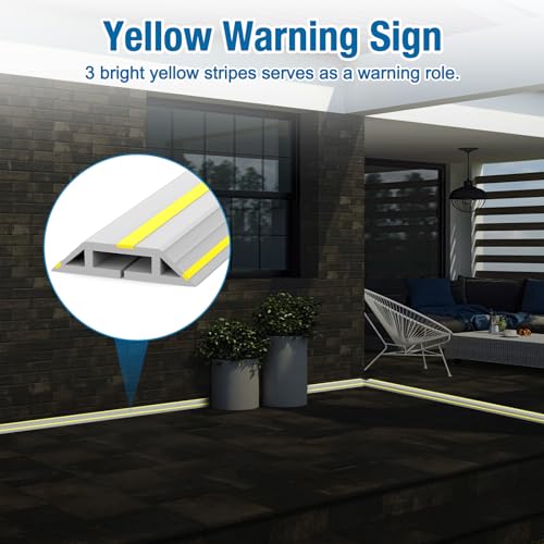 Eapele Floor Cable Cover Protector,Heavy Duty PVC Duct Easy to Unroll,Prevent Cable Trips and Protect Wires,Perfect for Home Office or Outdoor (Gray - 10ft) - Image 3