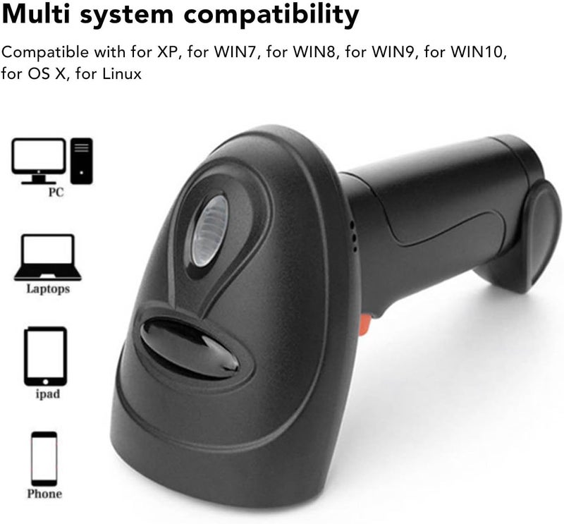Barcode Scanner, 10M Transmission 2000mAh Bluetooth 5.1 QR Code Scanner, Wireless Barcode with Type C Charging for Store Logistics iOS Devices - Image 2