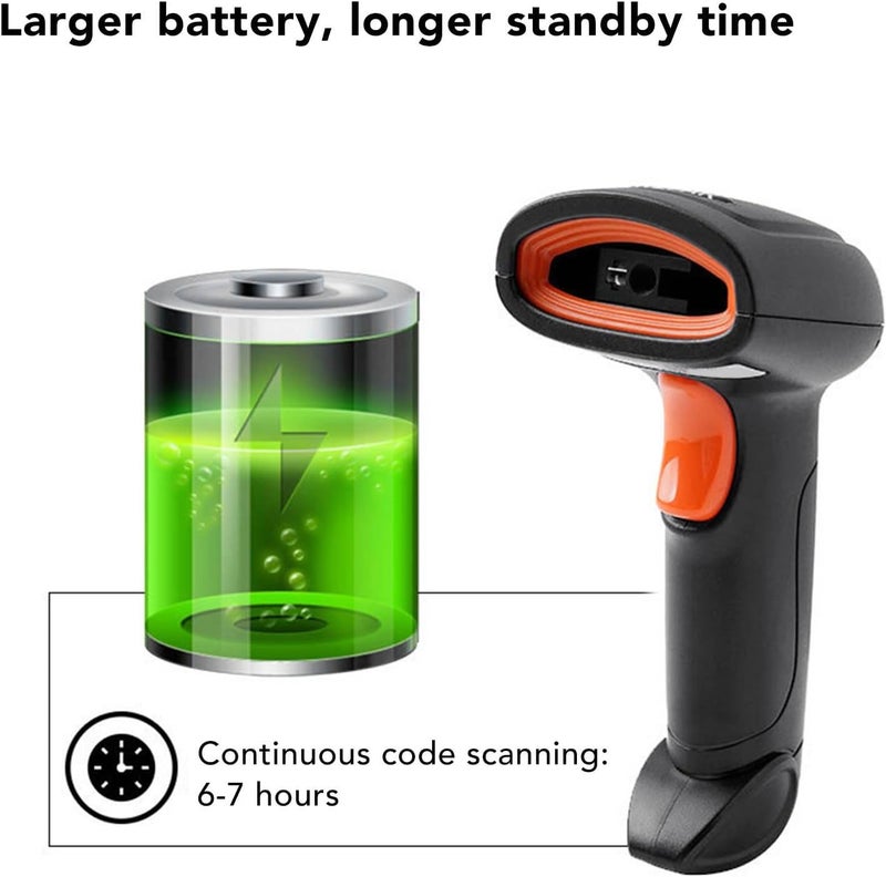 Barcode Scanner, 10M Transmission 2000mAh Bluetooth 5.1 QR Code Scanner, Wireless Barcode with Type C Charging for Store Logistics iOS Devices - Image 5