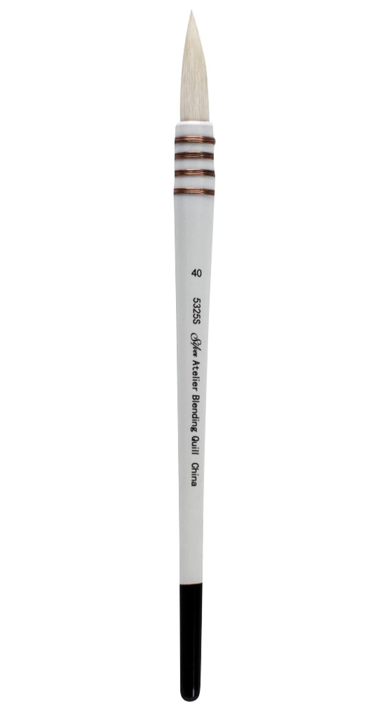 Silver Brush Limited Silver Brush Limited 5325S40 Silver Atelier Blending Quill Round Brush Size 40 Short Handle 