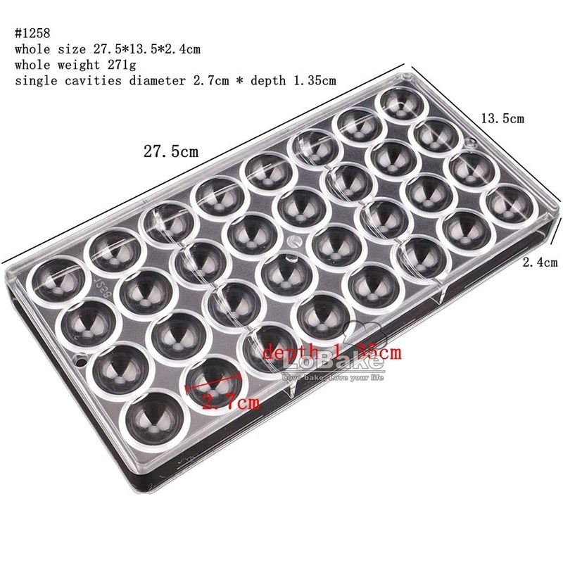 LoBake 32 cavities 2.7cm diameter half ball shape polycarbonate PC chocolate mold starry heven candy making mouls DIY bakery tools - Image 2