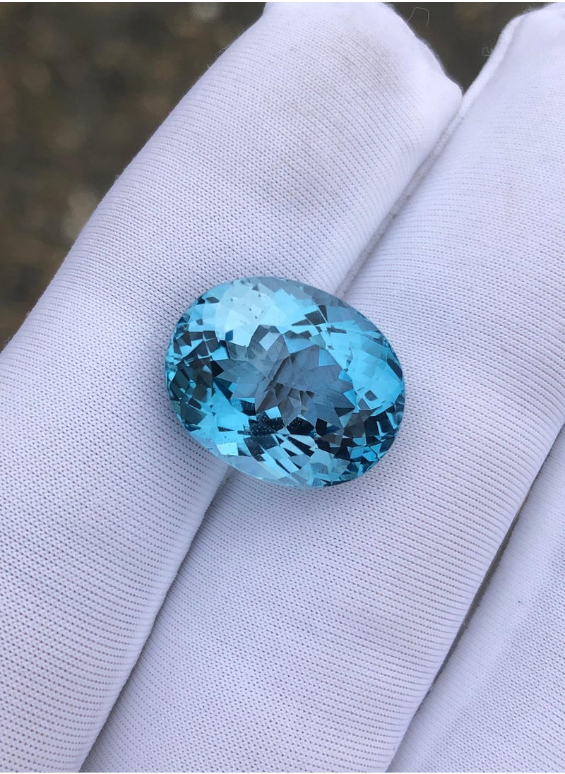 هادي توباز طبيعي - 15.5 قيراط - 16 × 13 × 9.5 ملم  - Image 1