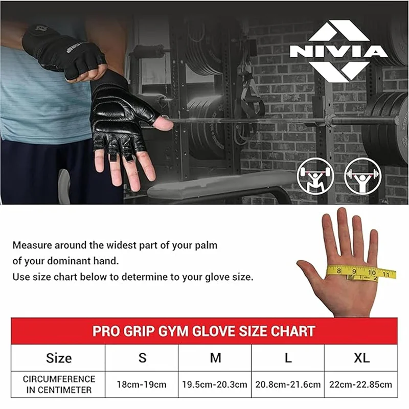 Nivia  Nivia Pro Grip Gym Gloves - Black  | Best Price UAE