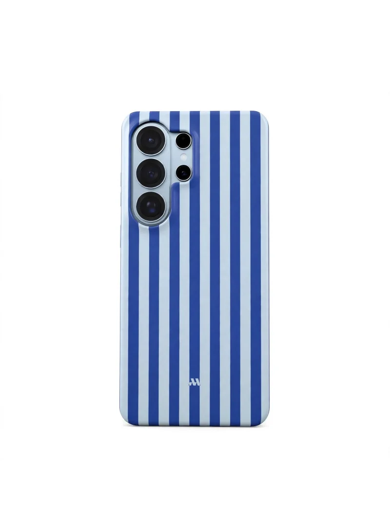 Mobcos Samsung Galaxy S26 Ultra Blue Striped Premium Case Compatible with Hybrid Dual-Layer Hard Shell + Silicone Protection - Scratch-Resistant Shockproof Mobile Cover