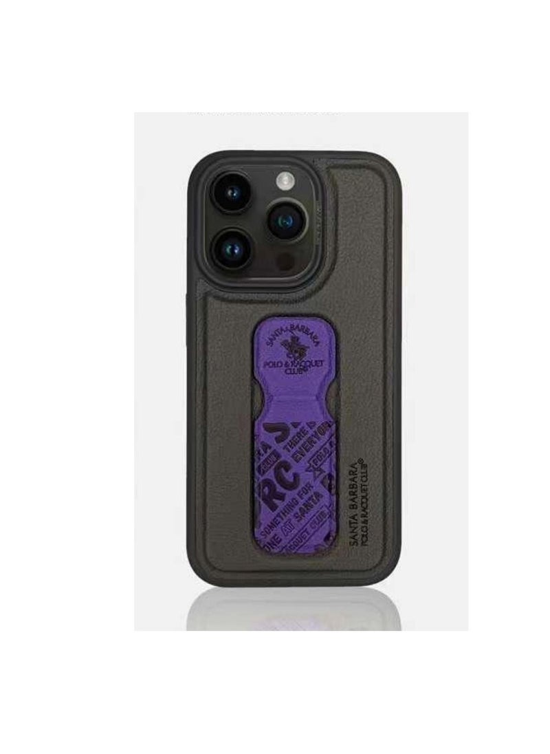 SANTA BARBARA POLO & RACQUET CLUB - Blaise Series Magnetic Bracket Phone Case with Ultra-Thin Stand for iPhone 15 Pro | Lightweight, Hands-Free Kickstand, Premium Microfiber Lining, Scratch-Resistant, Travel-Friendly, Shockproof Protection - Purple - Image 1
