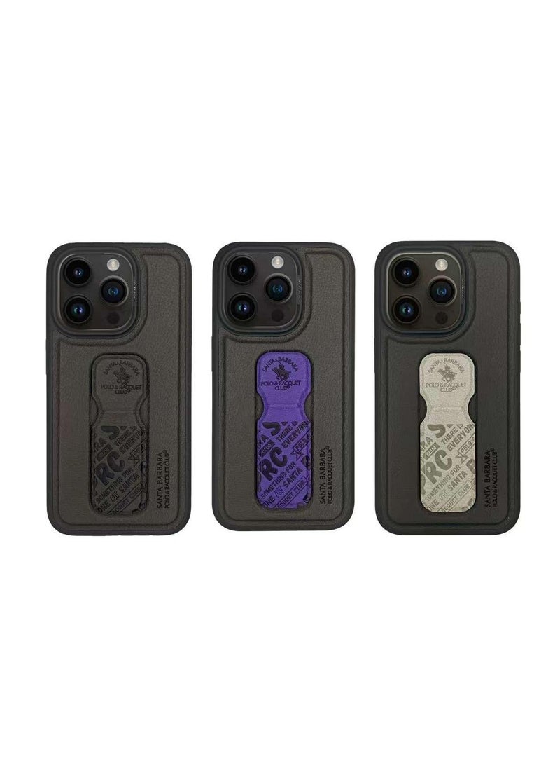 SANTA BARBARA POLO & RACQUET CLUB - Blaise Series Magnetic Bracket Phone Case with Ultra-Thin Stand for iPhone 15 Pro | Lightweight, Hands-Free Kickstand, Premium Microfiber Lining, Scratch-Resistant, Travel-Friendly, Shockproof Protection - Purple - Image 1