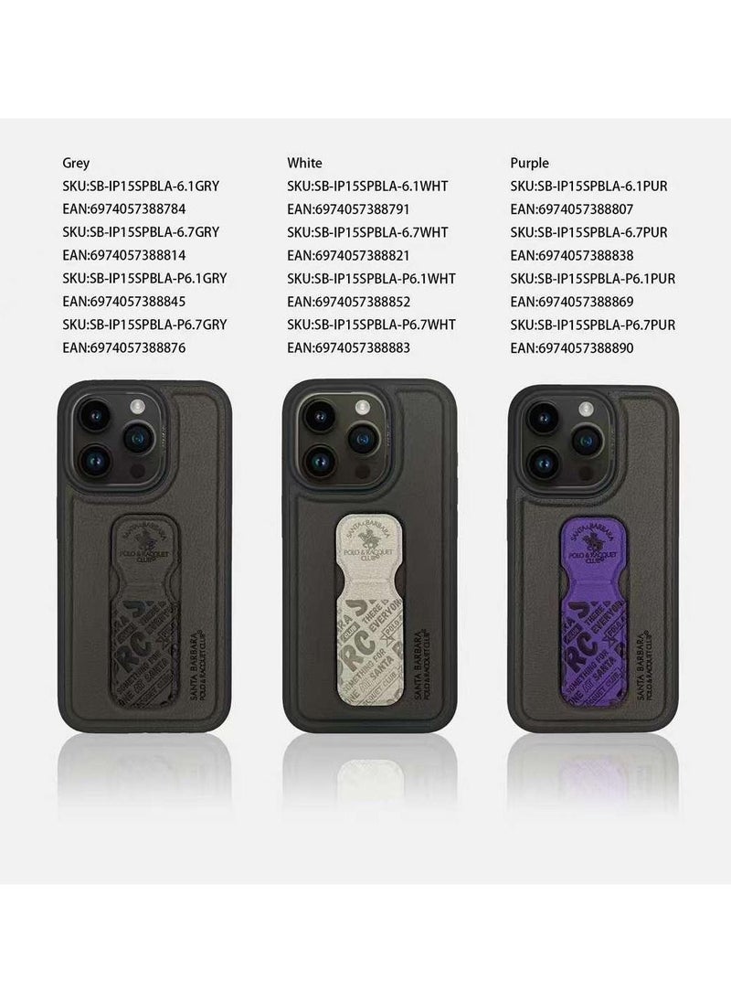 SANTA BARBARA POLO & RACQUET CLUB - Blaise Series Magnetic Bracket Phone Case with Ultra-Thin Stand for iPhone 15 Pro | Lightweight, Hands-Free Kickstand, Premium Microfiber Lining, Scratch-Resistant, Travel-Friendly, Shockproof Protection - Purple - Image 1