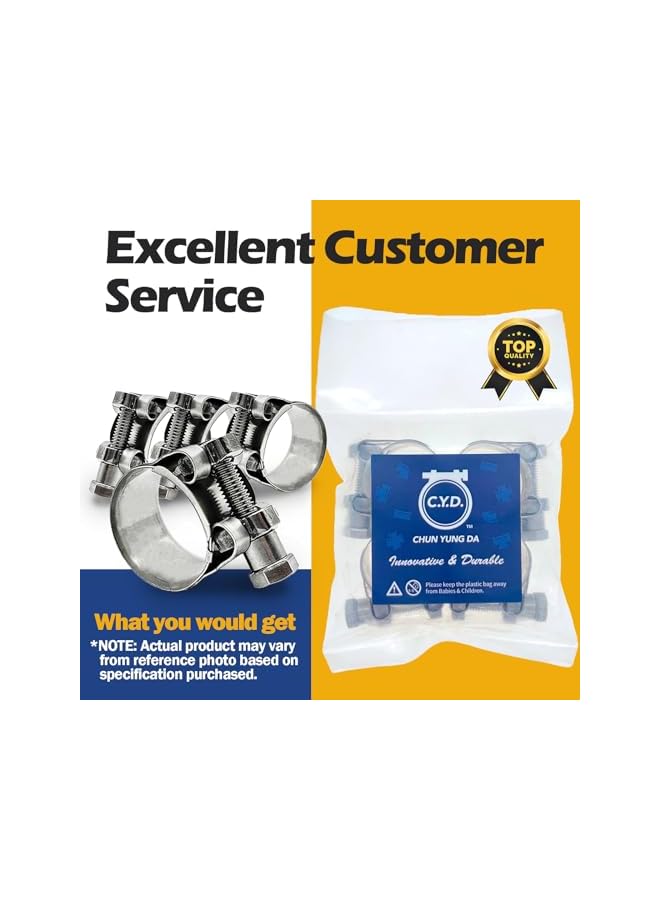 promass TT Heavy Duty Hose Clamp Assortment Kit, 304 Stainless Steel T-Bolt, Adjustable 3/4"-1-11/16" (17-43mm), 8 Sizes, 8-Piece Set for Automotive, Plumbing, and Garden Use - Image 5