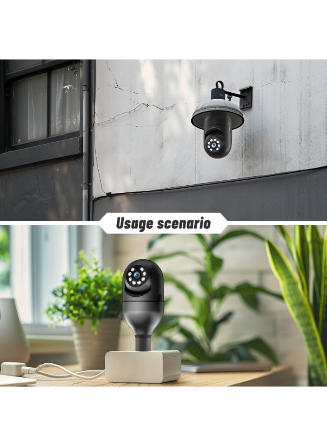 Bukela 5G Security Bulb, WiFi 2K, Wireless Outdoor Security Cameras, EseeCloud, 360 Eagle Eye Camera, Motion Detection, Alarm Siren, Two Way Spotlight, Vision - Image 4