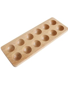 Bukela 1PCS Wood Egg Tray, 12 Holes Egg Storage Rack Japanese-Style Wooden Egg Holder Egg Plate Egg Display Tray(12 Holes)  - Image 1