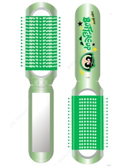 Miniso MINISO The Powerpuff Girls Collection Folding Mirror Brush (Buttercup) – Compact and Handy Beauty Tool 