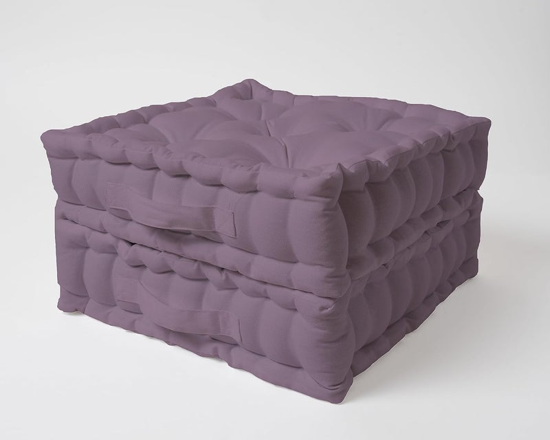 SKANDA FAB Premium Floor Cushion 50X50X10 CM Floor Cushions MicroFiber Filling for Seating Meditation Yoga Pooja Guests Living Room Pets Lilac Purple 50 x 50 x 10 cm Pack of 2 - Image 1