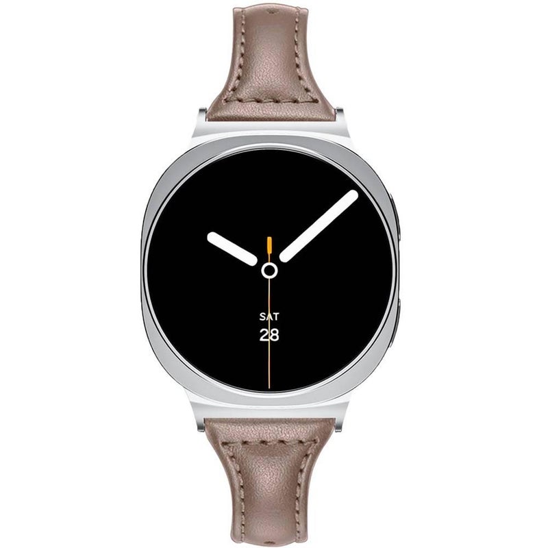 Adjustable Leather Classic Strap Smartwatch Band Compatible with Samsung Galaxy Watch 8 with Fit Replacement Strap for Daily Wear in Blue - Image 3