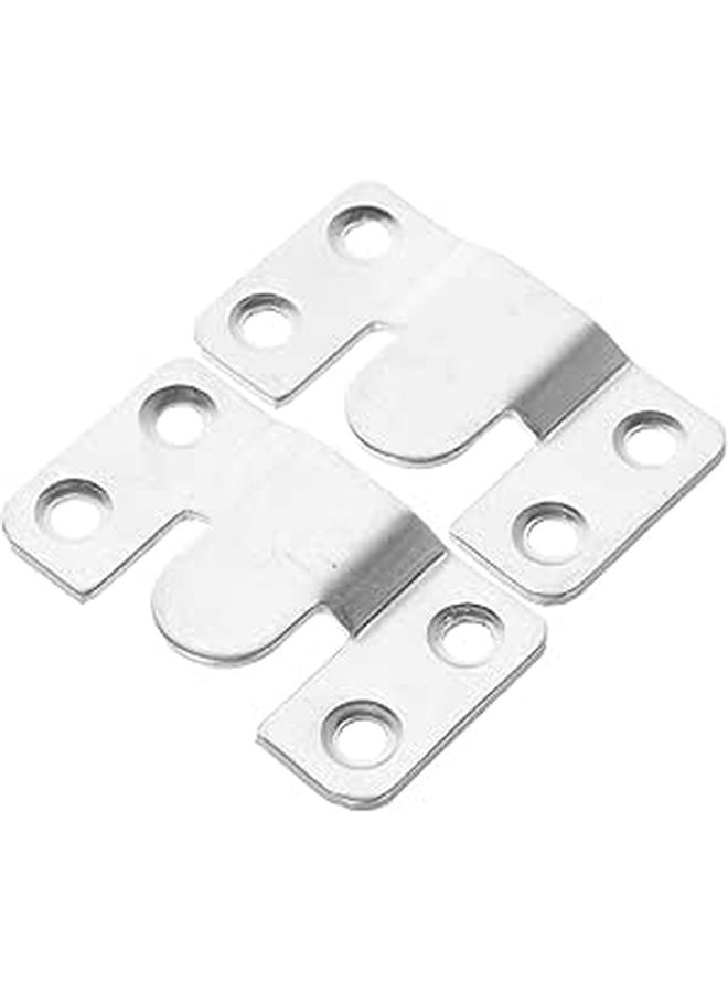 Stainless Steel Keyhole Mounting Brackets Heavy Duty Picture Frame Hanger Clips Mirror Hanging Interlocking Plates For Wall Art Set Of 2 - Image 1