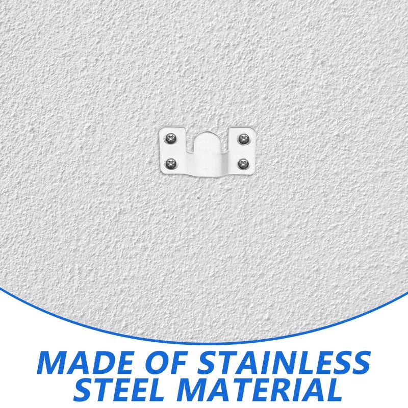 Stainless Steel Keyhole Mounting Brackets Heavy Duty Picture Frame Hanger Clips Mirror Hanging Interlocking Plates For Wall Art Set Of 2 - Image 4