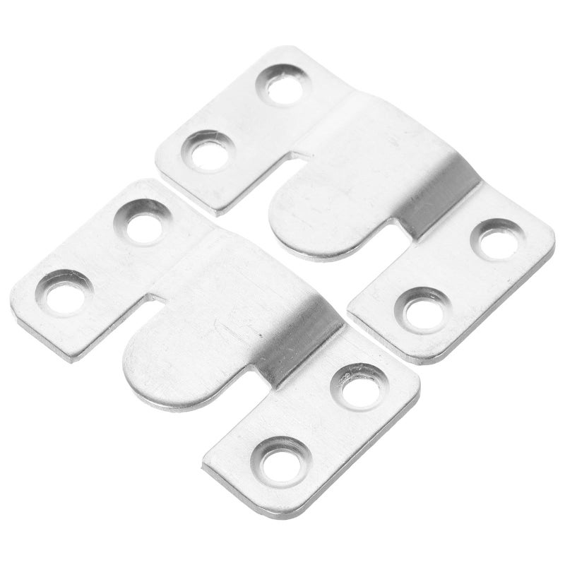 Stainless Steel Keyhole Mounting Brackets Heavy Duty Picture Frame Hanger Clips Mirror Hanging Interlocking Plates For Wall Art Set Of 2 - Image 2