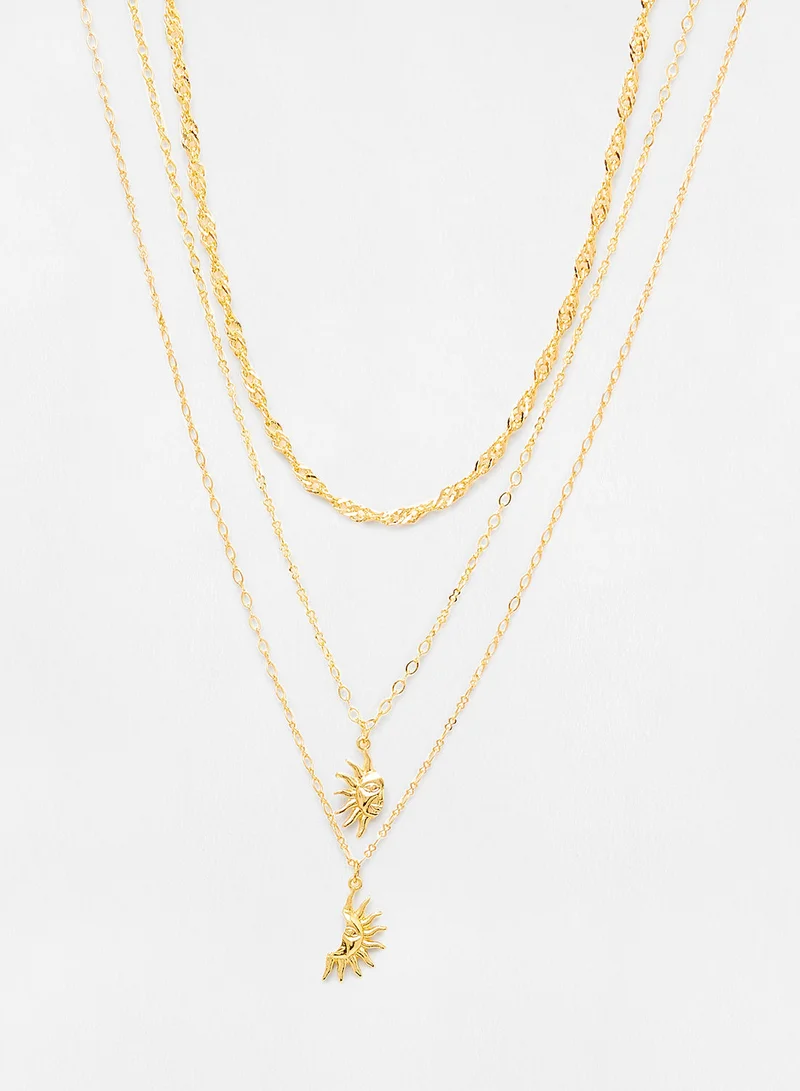 MANGO Girls Textured Necklace (Pack of 3)