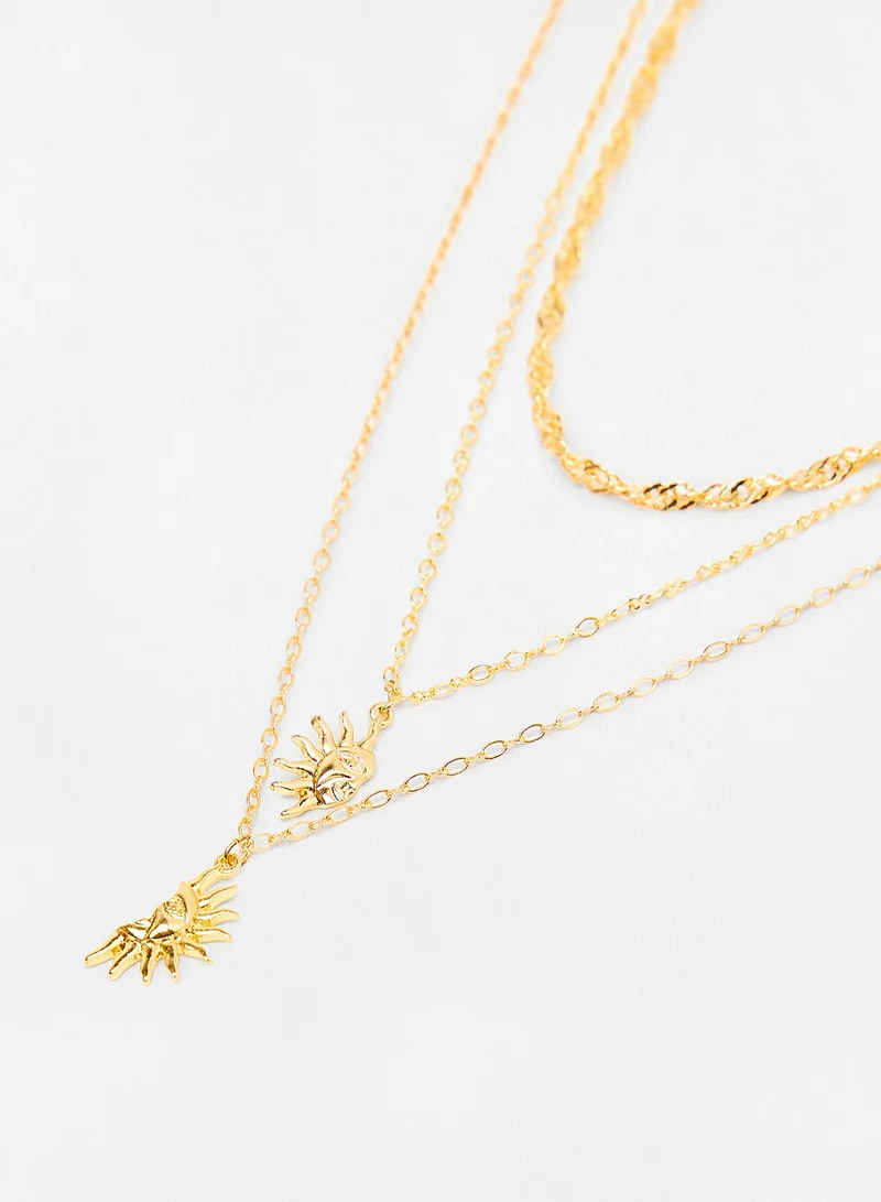 MANGO Girls Textured Necklace (Pack of 3)