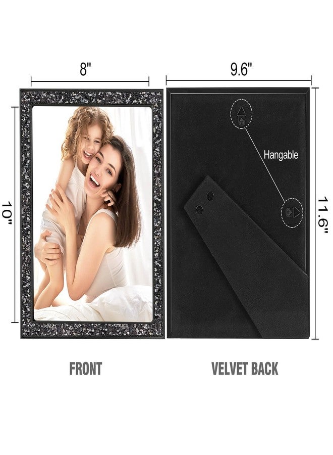 HIKWADERY 8x10 Picture Frame Glitter, Black Bling 8 by 10 Photo Frames with HD Real Glass, for Wall or Tabletop Display (8 x 10, Black) - Image 5