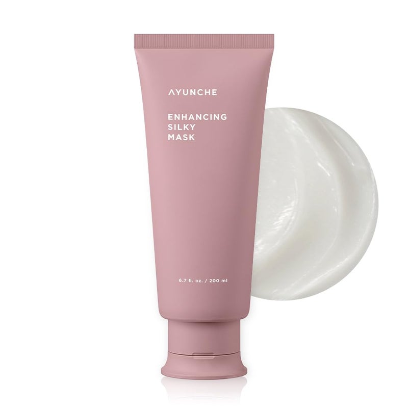 AYUNCHE Enhancing Silky Hair Mask 67 fl oz 200ml For Dyed  Damaged Hair  Nourishing  Smoothing Deep Conditioner with Camellia Oil  Korean Salon Brand