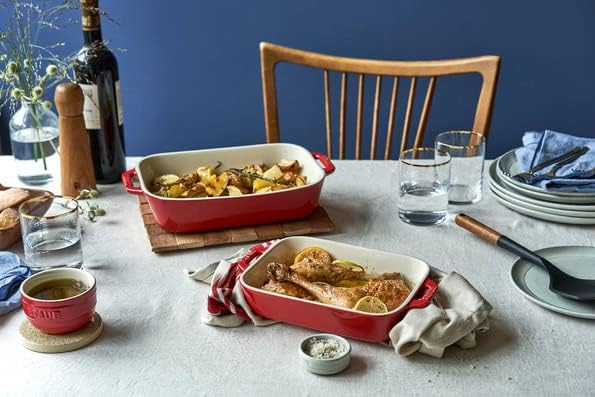 STAUB Ceramic Rectangular Baking Dish Set 2 pc Cherry - Image 4