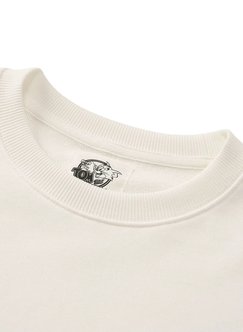 GIORDANO  Men's Relaxed Fit Long Sleeve Tom & Jerry French Terry Sweatshirt for Men | Best Price UAE