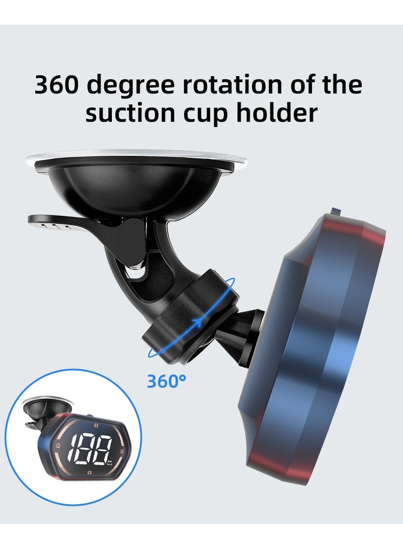 Smart Brightness Car Speed Monitor, Car HD Digital GPS Speedometer, Speed Overspeed Prompt, Suction Cup Rotation Speed Display, Quick Installation Of Head-up Display - Image 2