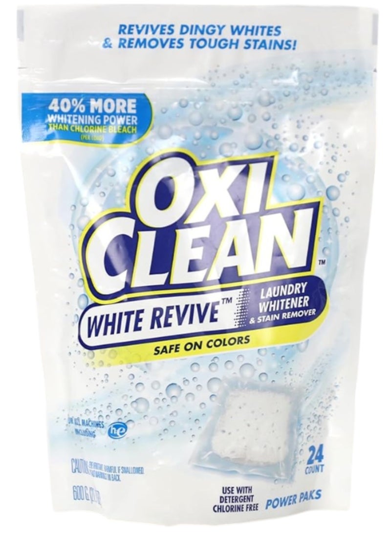 Oxiclean White Revive Laundry Whitener and Stain Remover, 24 Count (21.1 oz) - Image 1