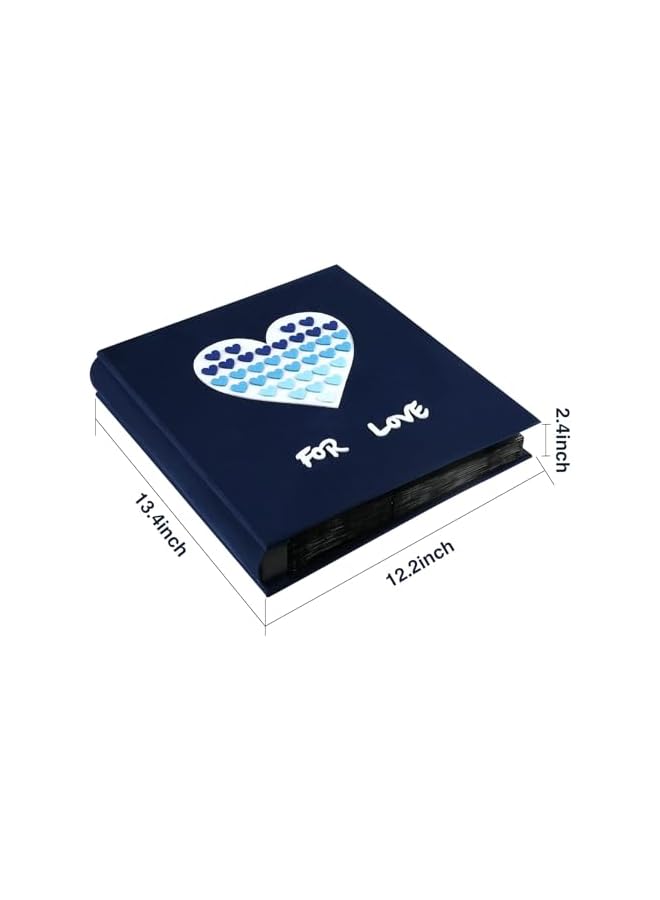 The Bros Baby Photo Album 4x6 600 Photos, 4x6 Photo Albums, Fabric Cover Photo Albums 4x6, Large Capacity Picture Albums, Family Photo Album, Large Cute Photo Album (600 Photos, Heart Blue) - Image 4