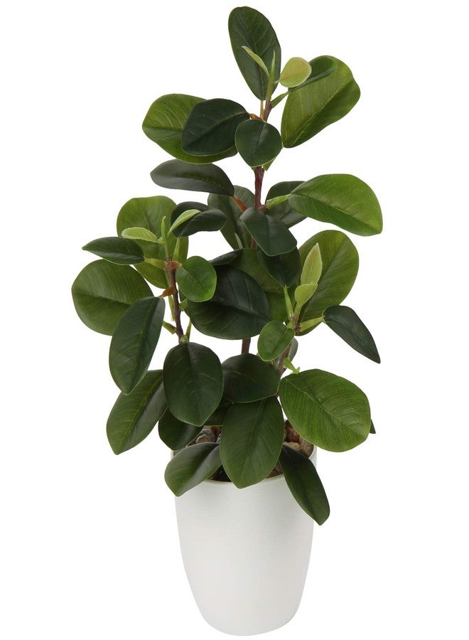 Briful Artificial Plants Mini Camellia Potted Fake Plants Small Faux Plastic Plants Desk Plant Artificial Flowers with Vase for Home Office Desk Kitchen Garden Indoor Decor - Image 1