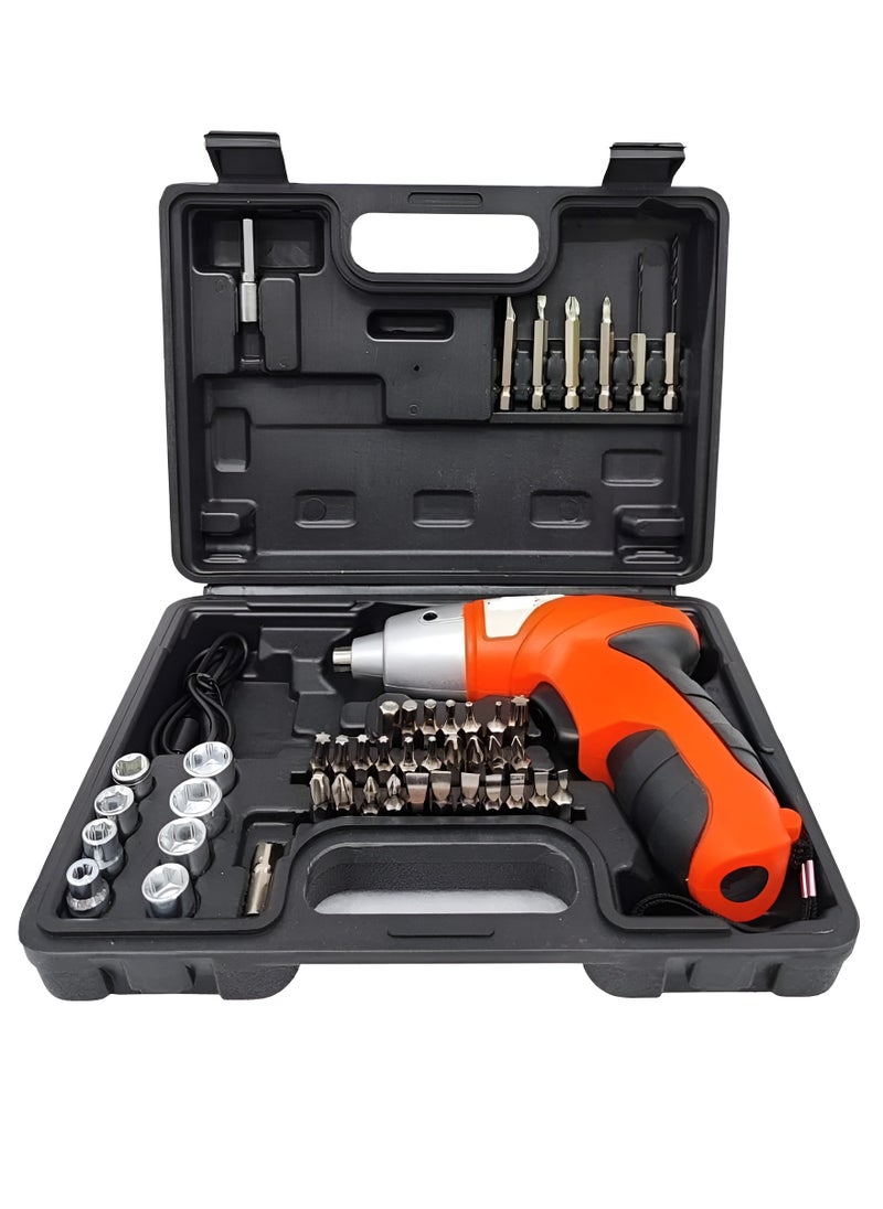 Generic - 45-Piece Cordless Screwdriver Set Rechargeable Battery Powered Handy Drill with Bits Holder - Image 1