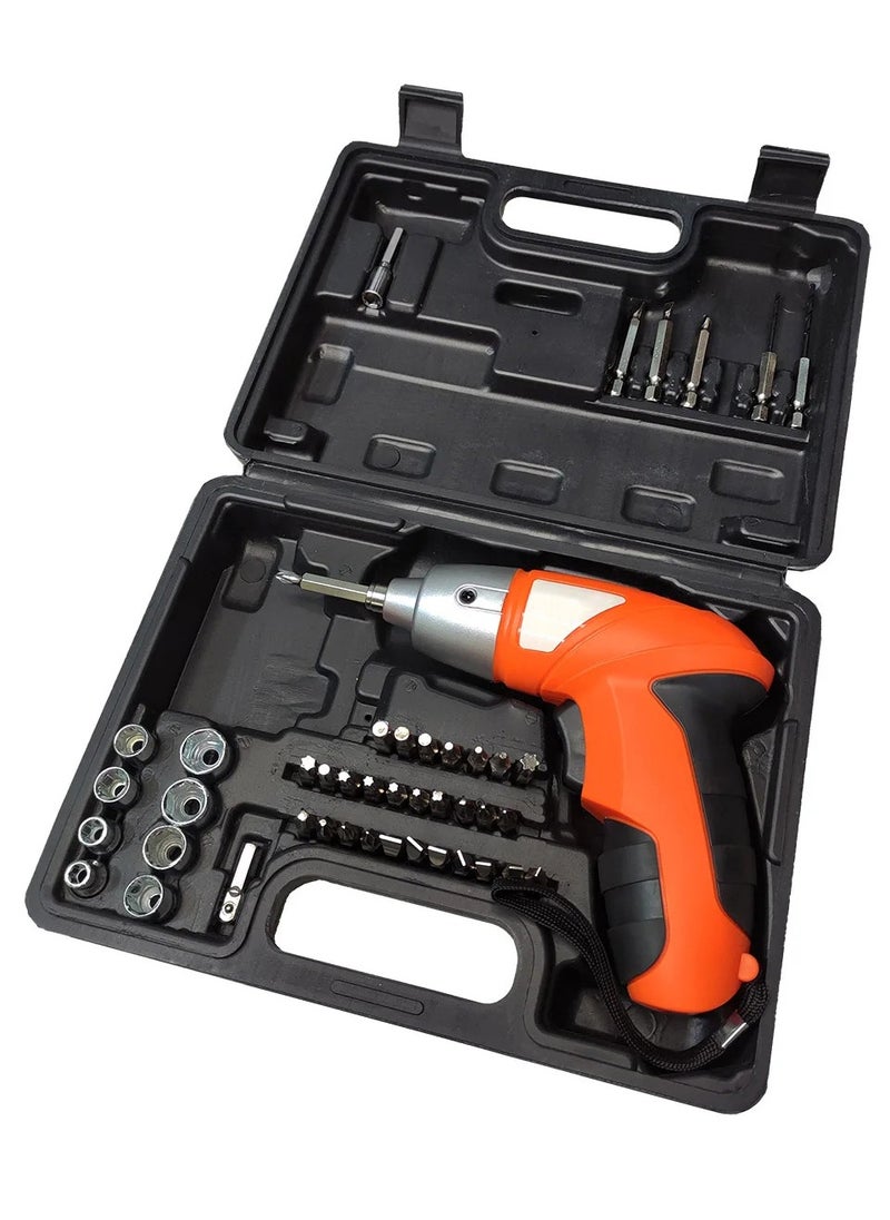 Generic - 45-Piece Cordless Screwdriver Set Rechargeable Battery Powered Handy Drill with Bits Holder - Image 1