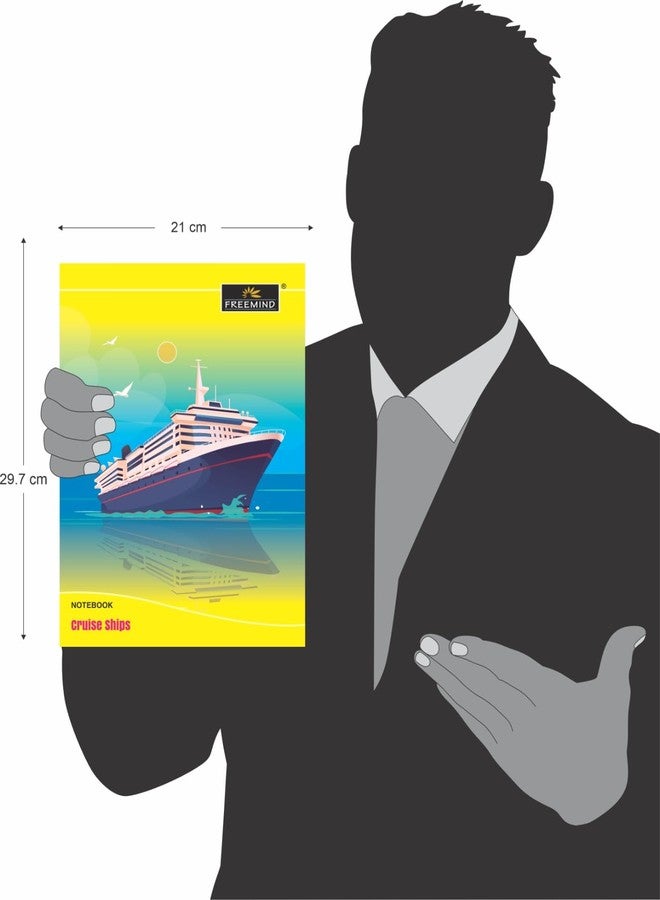 Freemind Notebook, Cruise Ships Design, A4 Single Line, 120 Pages, Pack of 6 - Image 3