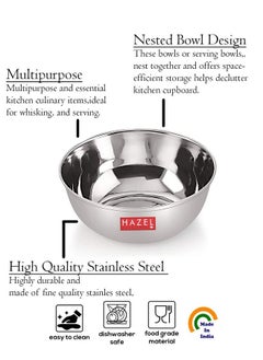 Hazel HAZEL Stainless Steel Bowl Vati Set | 270 ml Steel Bowl Set for Kitchen | Dinner Bowl Katori Serving Wati, Set of 4  - Image 3