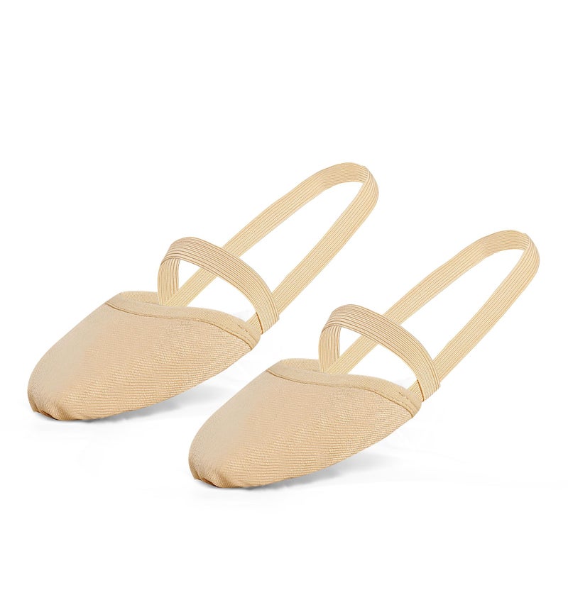 Daydance Half Soles Dance Shoes, Canvas Lyrical Ballet Shoes for Girls/Women Nude - Image 1