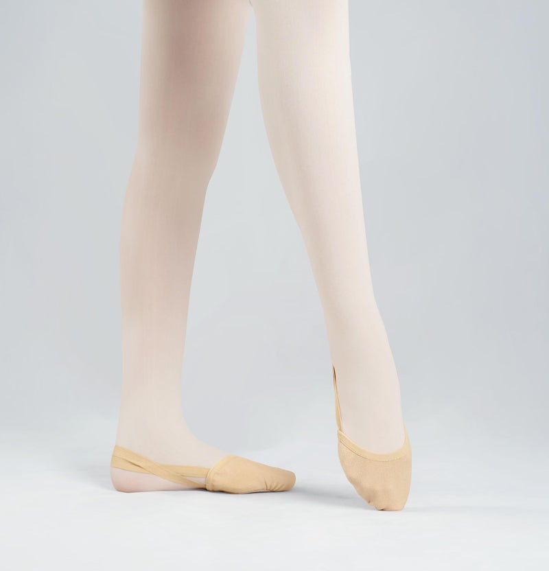 Daydance Half Soles Dance Shoes, Canvas Lyrical Ballet Shoes for Girls/Women Nude - Image 2